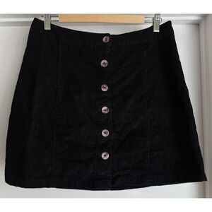 Jopna Women's Mini Skirt Size L Black Cotton India Retro